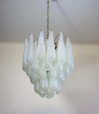 Vintage Murano Transparent Glass Petals Chandelier - Nuvé