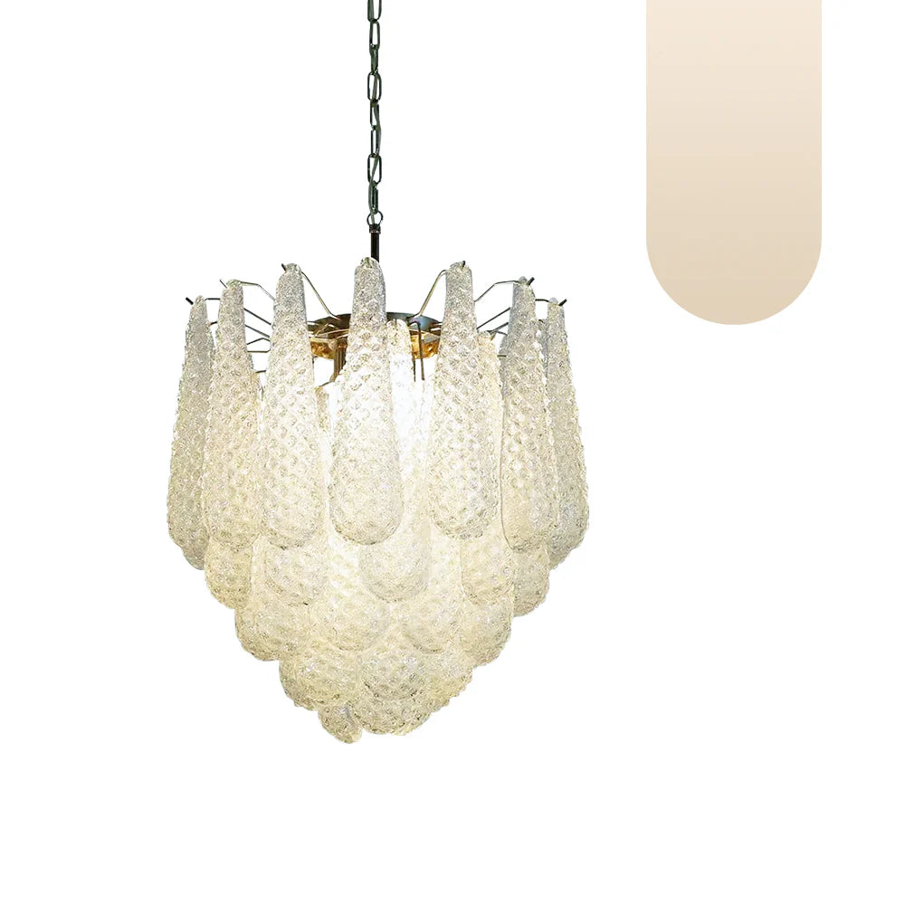 Vintage Murano Transparent Glass Petals Chandelier - Nuvé