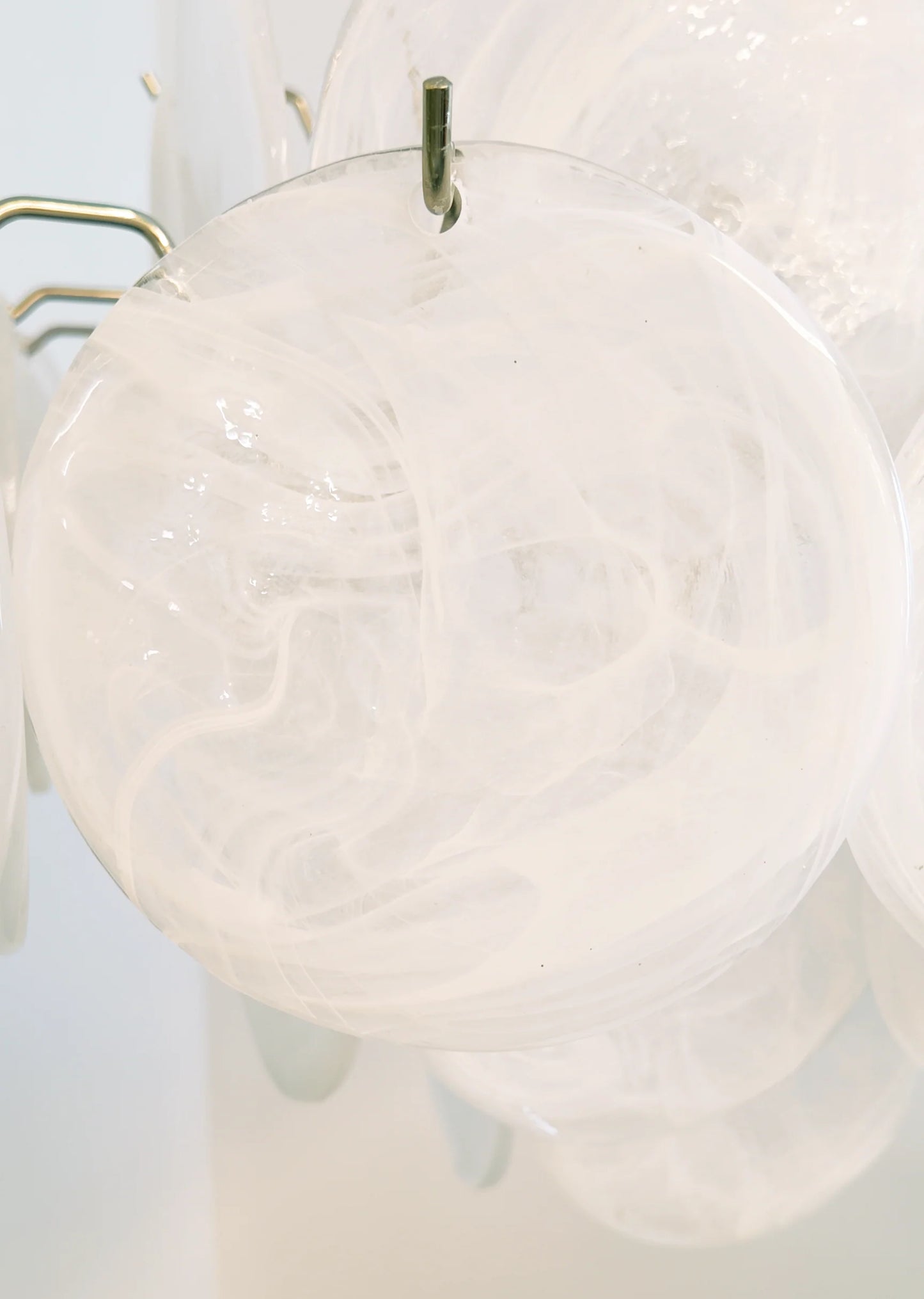 Vintage Murano White Disks Chandelier - Nuvé