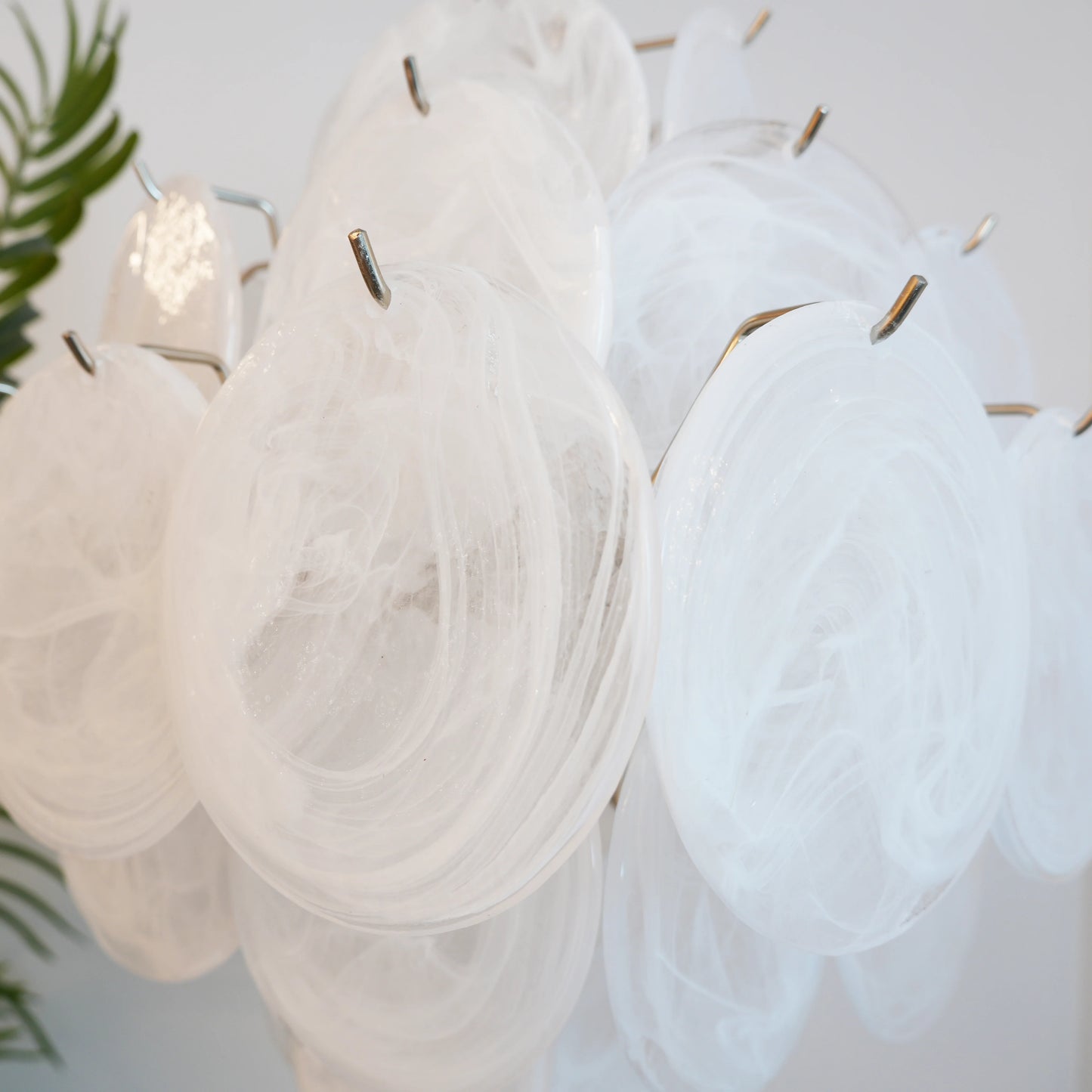 Vintage Murano White Disks Chandelier - Nuvé