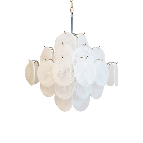 Vintage Murano White Disks Chandelier - Nuvé