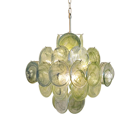 Vintage Murano Green Disks Chandelier - Nuvé