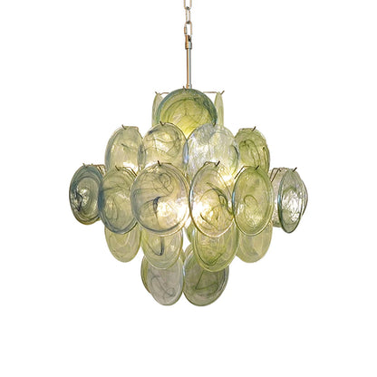 Vintage Murano Green Disks Chandelier - Nuvé