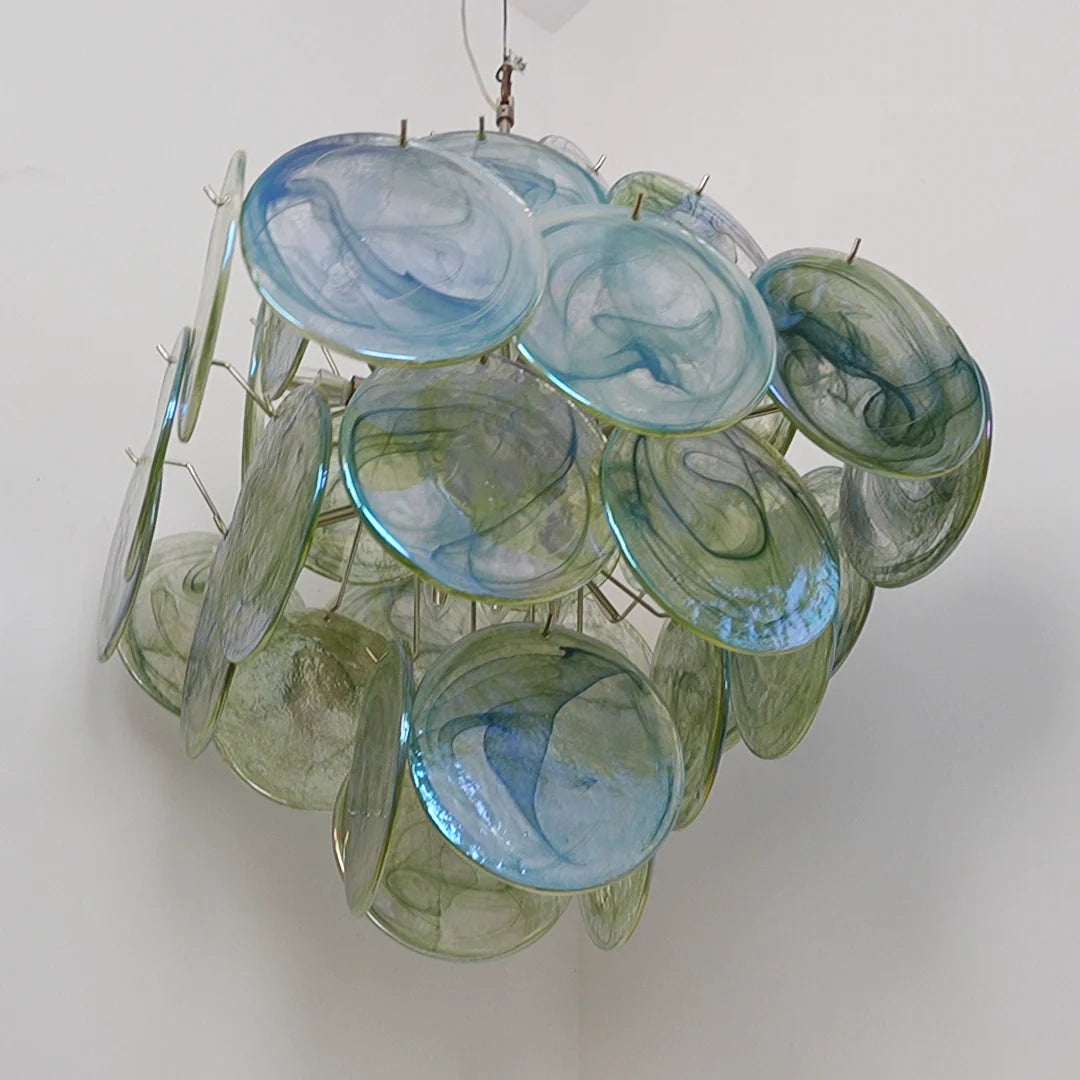 Vintage Murano Green Disks Chandelier - Nuvé