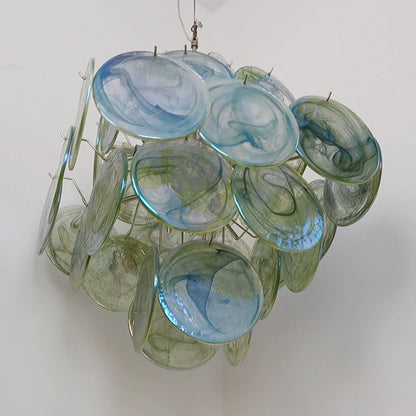 Vintage Murano Green Disks Chandelier - Nuvé