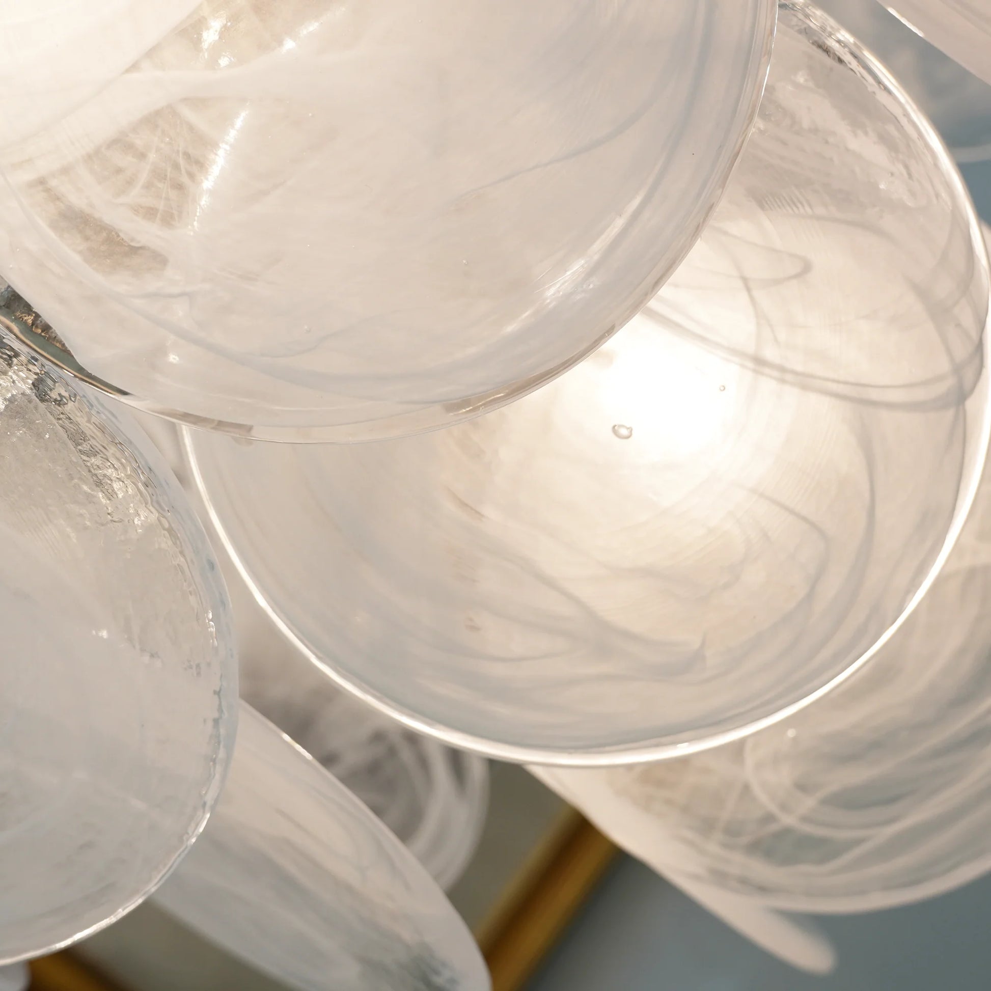 Vintage Murano White Glass Disks Chandelier - Nuvé
