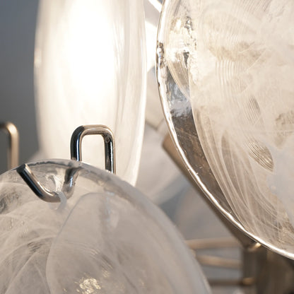 Vintage Murano White Glass Disks Chandelier - Nuvé