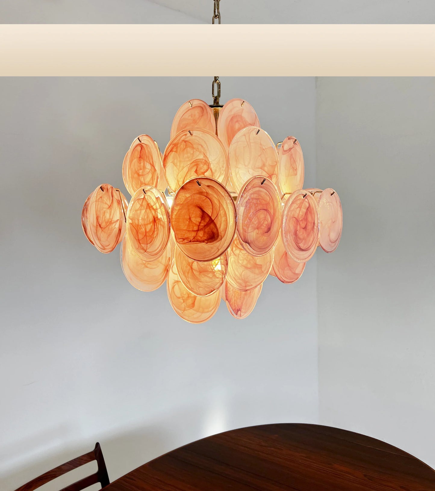 Vintage Murano Pink Disks Chandelier - Nuvé