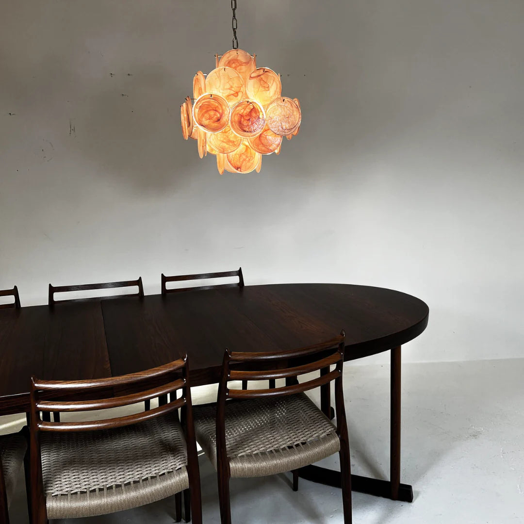 Vintage Murano Pink Disks Chandelier - Nuvé