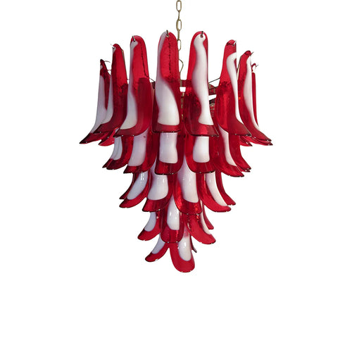 Vintage Red Murano Petals Chandelier - Nuvé