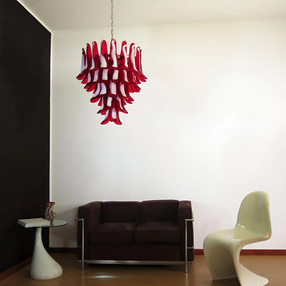 Vintage Red Murano Petals Chandelier - Nuvé