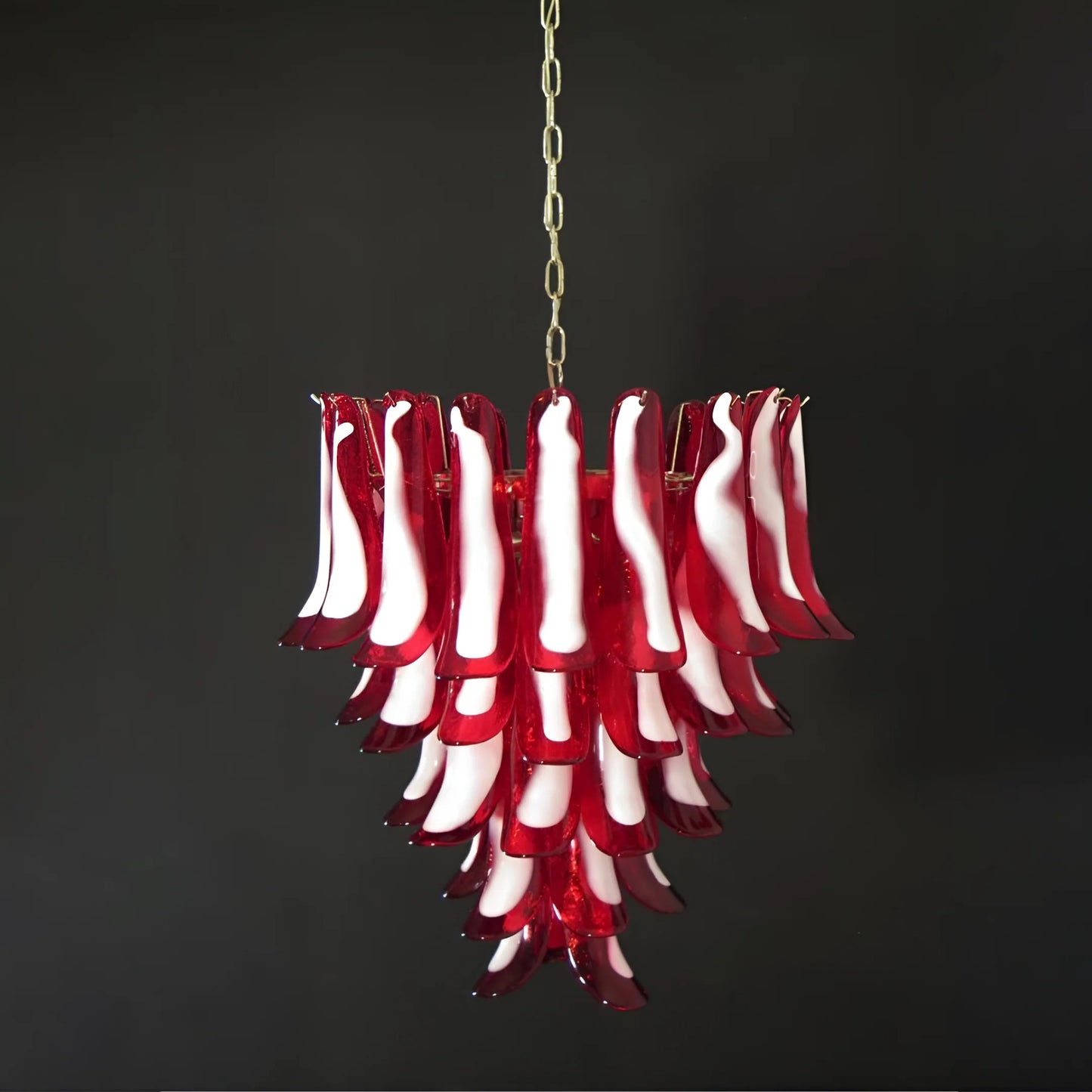 Vintage Red Murano Petals Chandelier - Nuvé