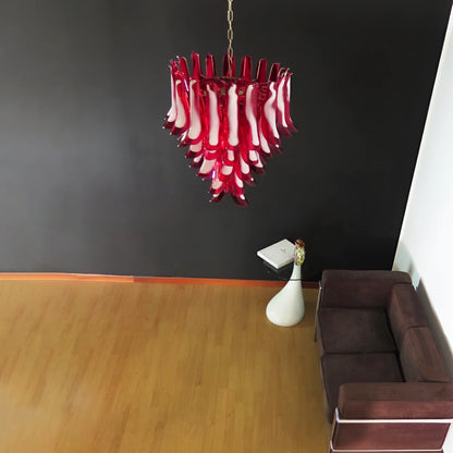 Vintage Red Murano Petals Chandelier - Nuvé