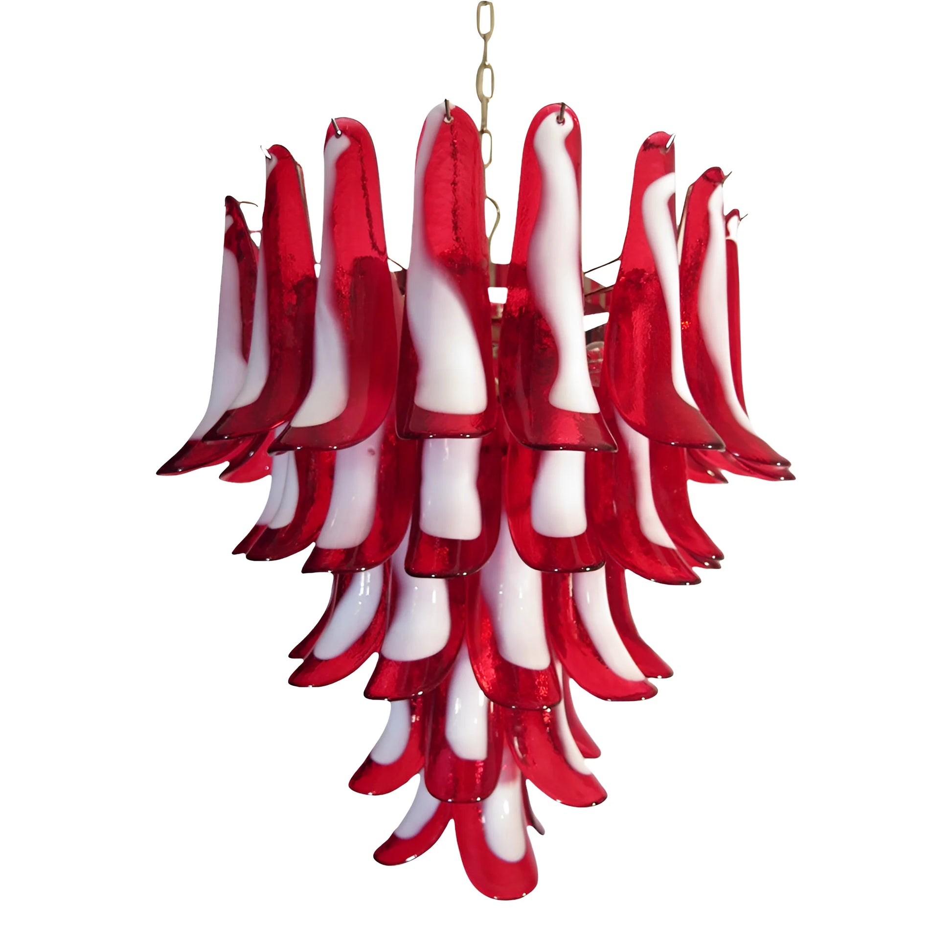 Vintage Red Murano Petals Chandelier - Nuvé