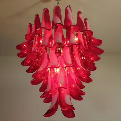 Vintage Red Murano Petals Chandelier - Nuvé