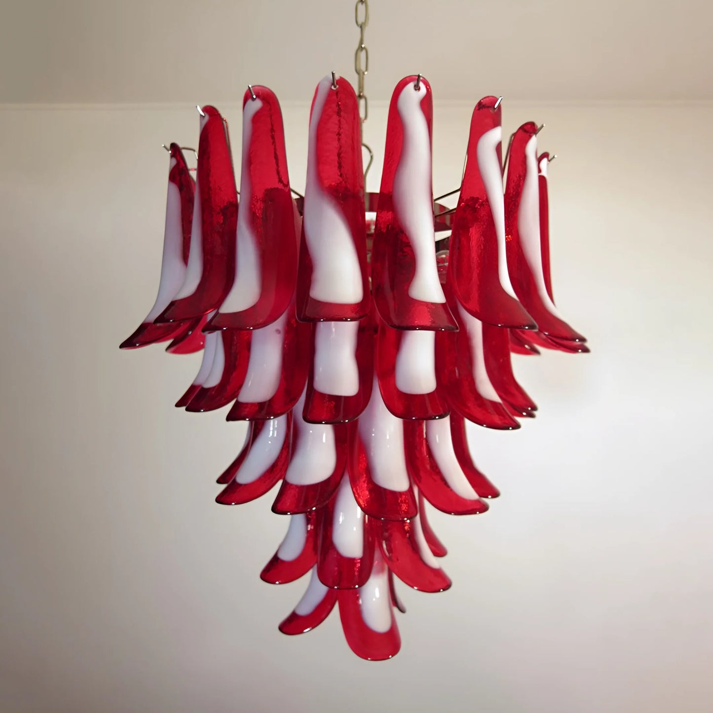 Vintage Red Murano Petals Chandelier - Nuvé