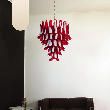Vintage Red Murano Petals Chandelier - Nuvé