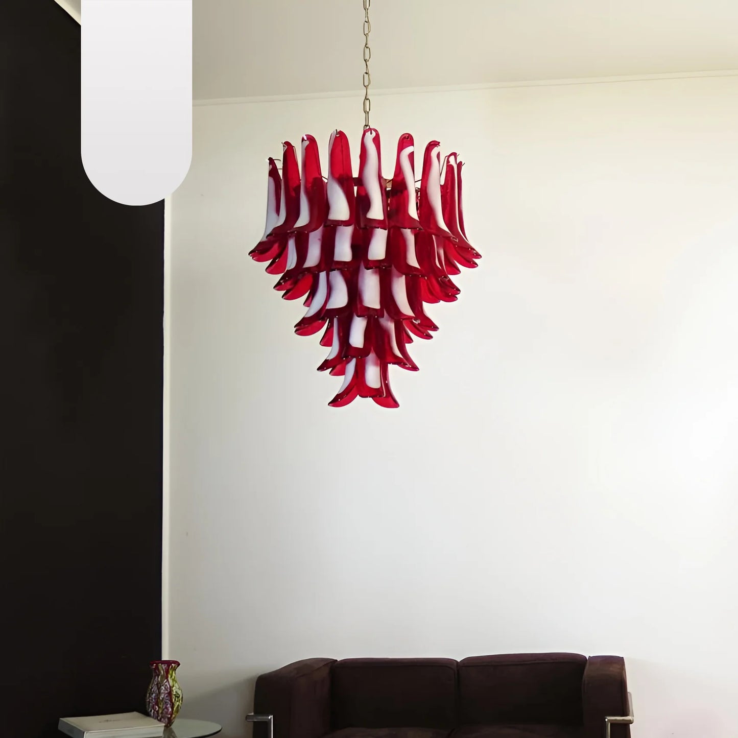 Vintage Red Murano Petals Chandelier - Nuvé