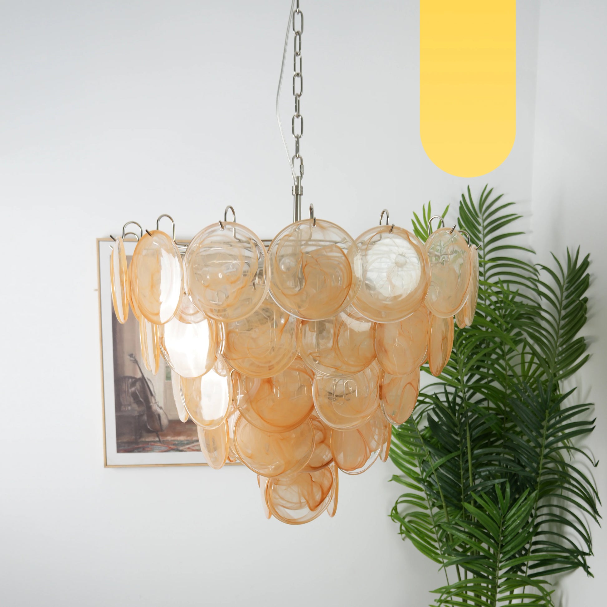 Elegant Gold Murano Disc Chandelier - Nuvé