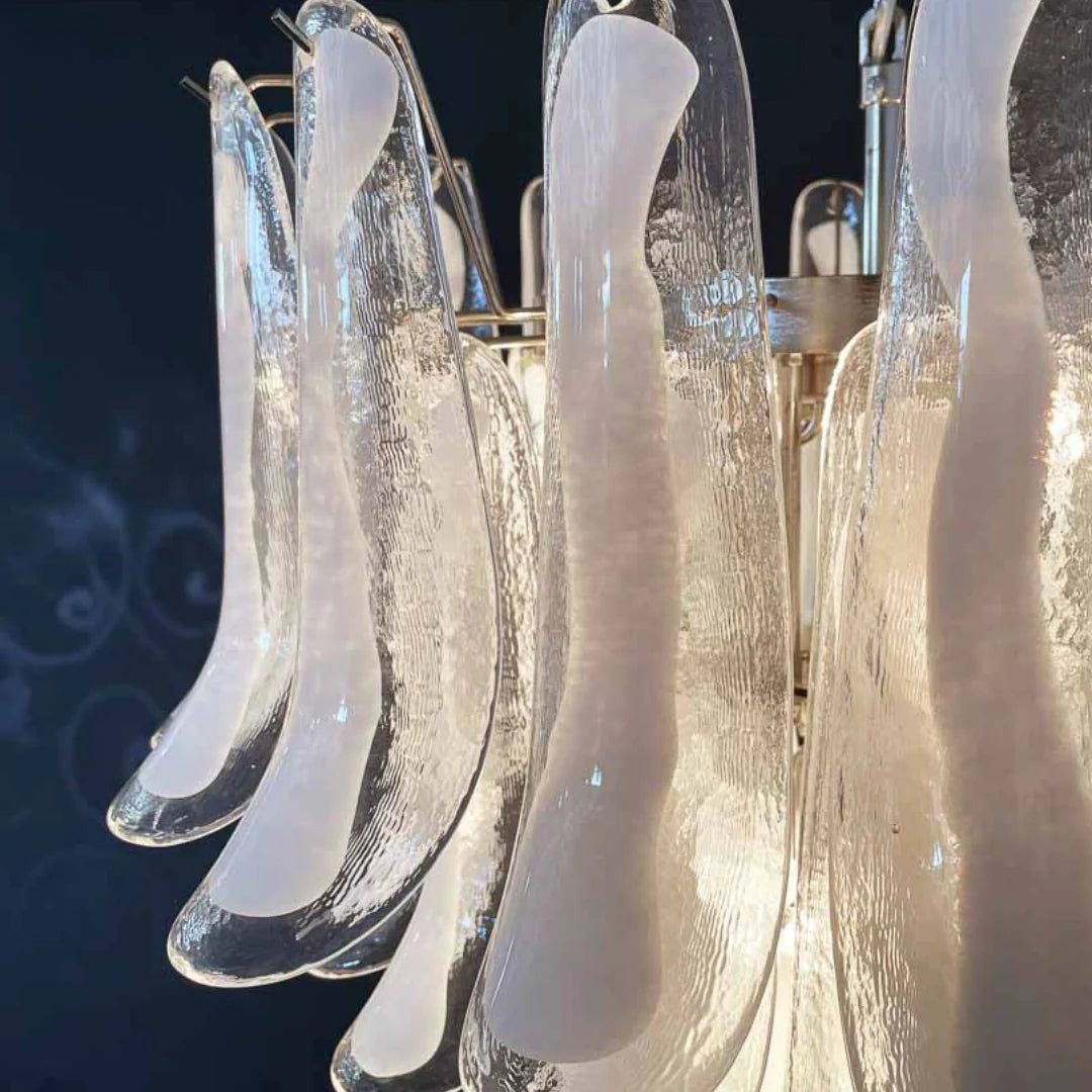 Vintage Transparent Murano Petals Chandelier - Nuvé