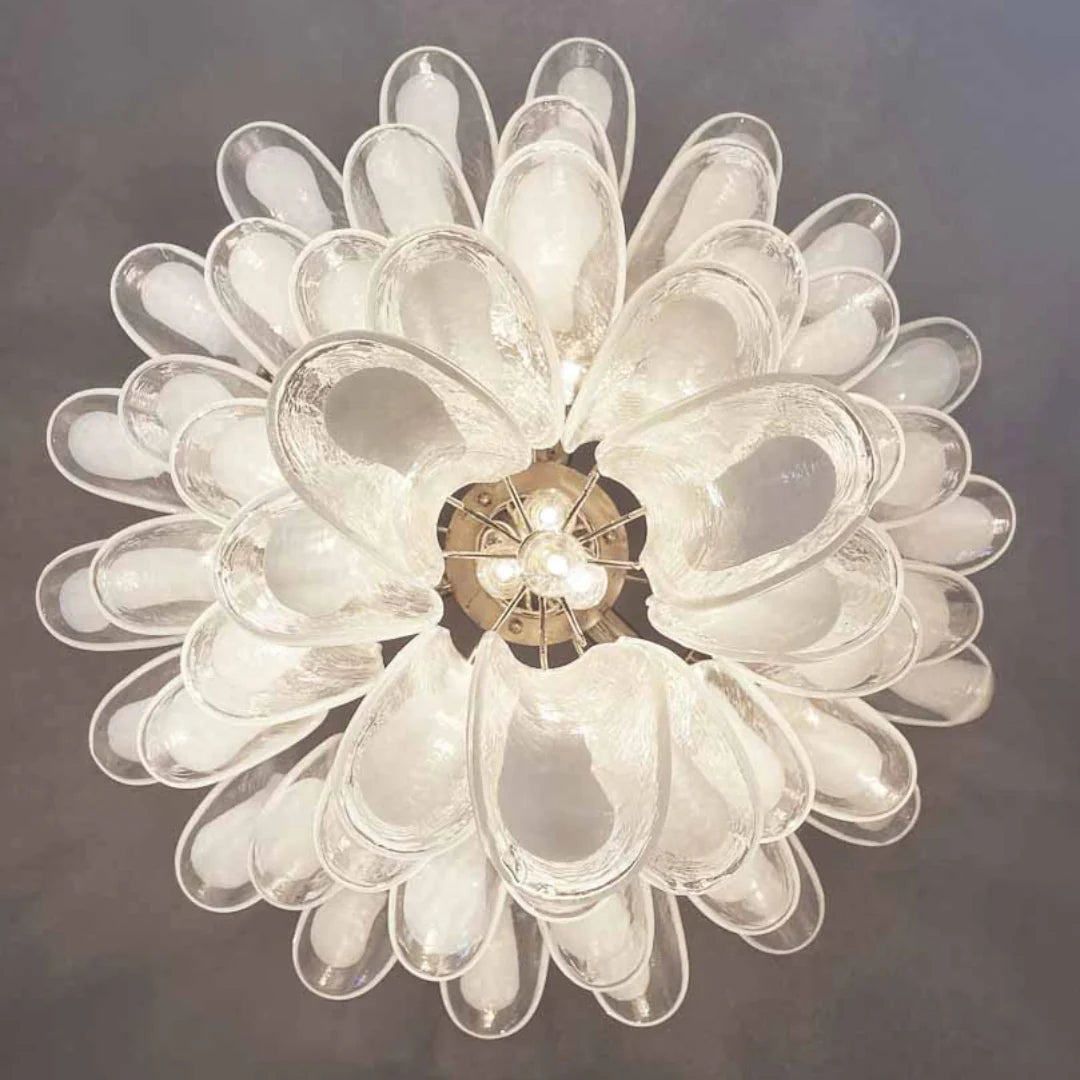 Vintage Transparent Murano Petals Chandelier - Nuvé