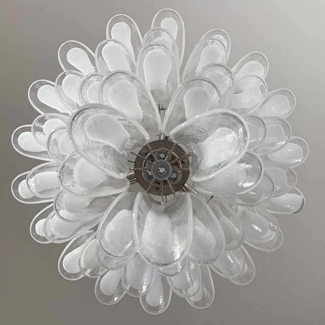 Vintage Transparent Murano Petals Chandelier - Nuvé