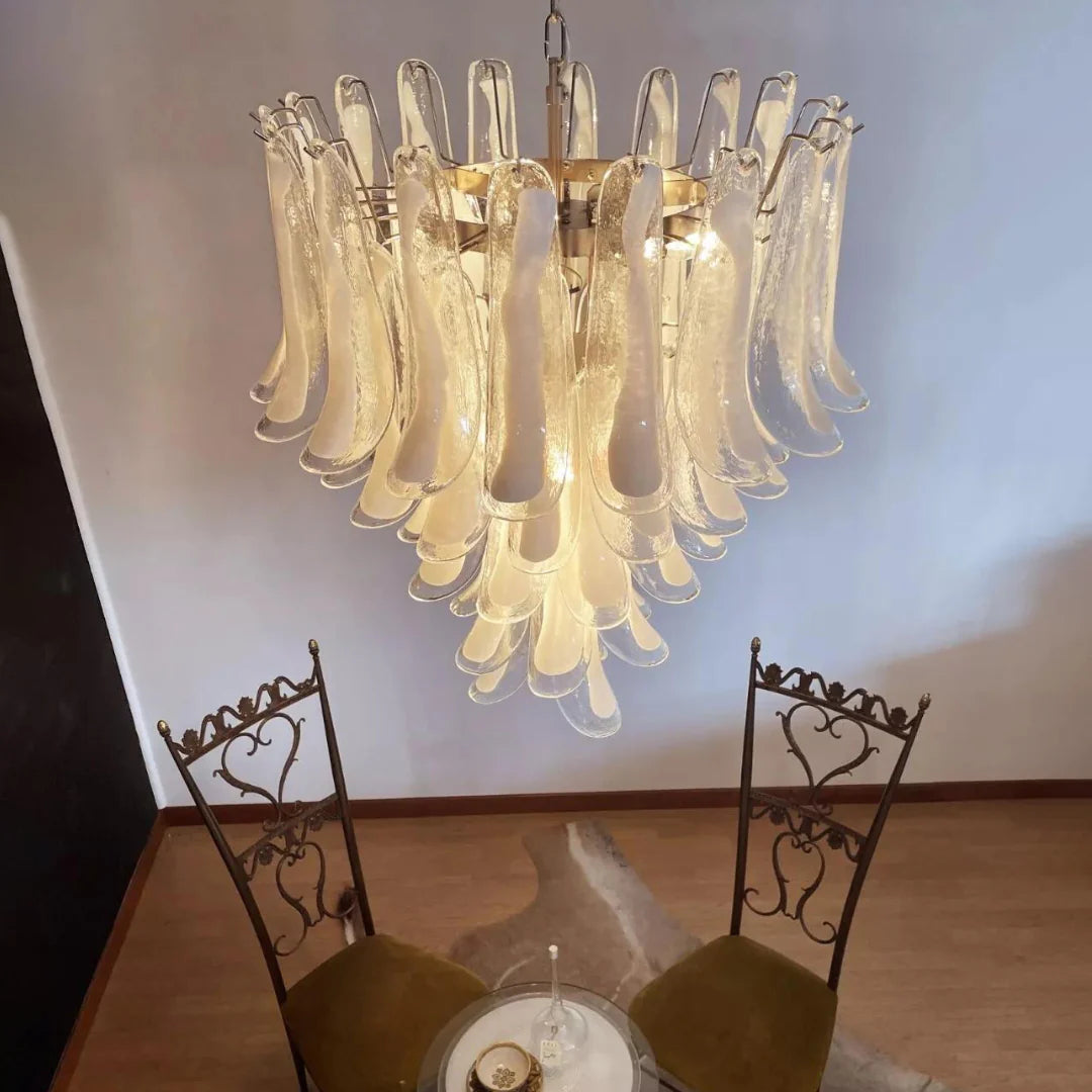 Vintage Transparent Murano Petals Chandelier - Nuvé