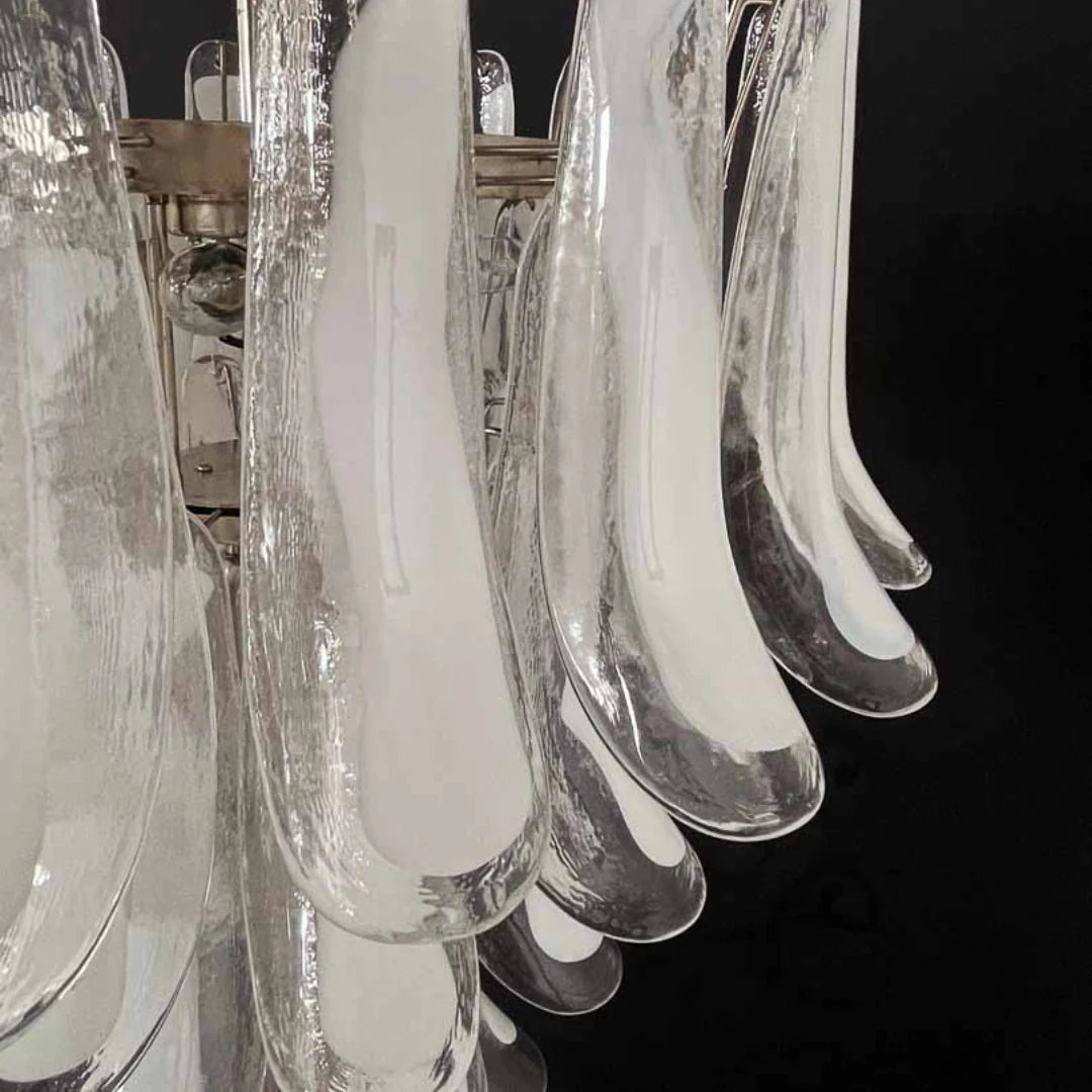 Vintage Transparent Murano Petals Chandelier