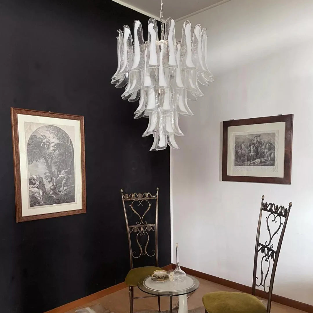 Vintage Transparent Murano Petals Chandelier - Nuvé