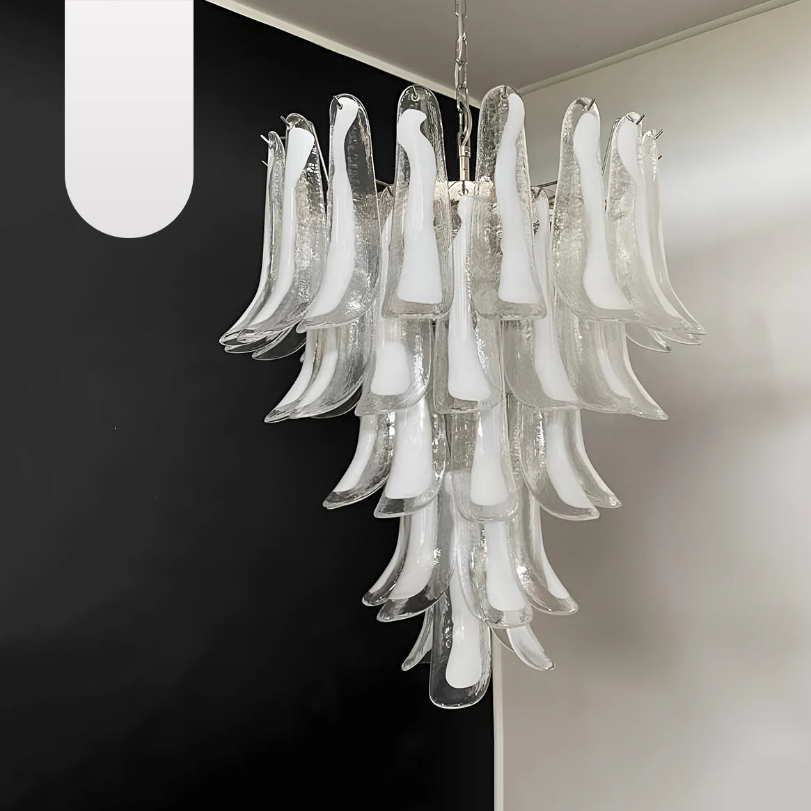 Vintage Transparent Murano Petals Chandelier - Nuvé