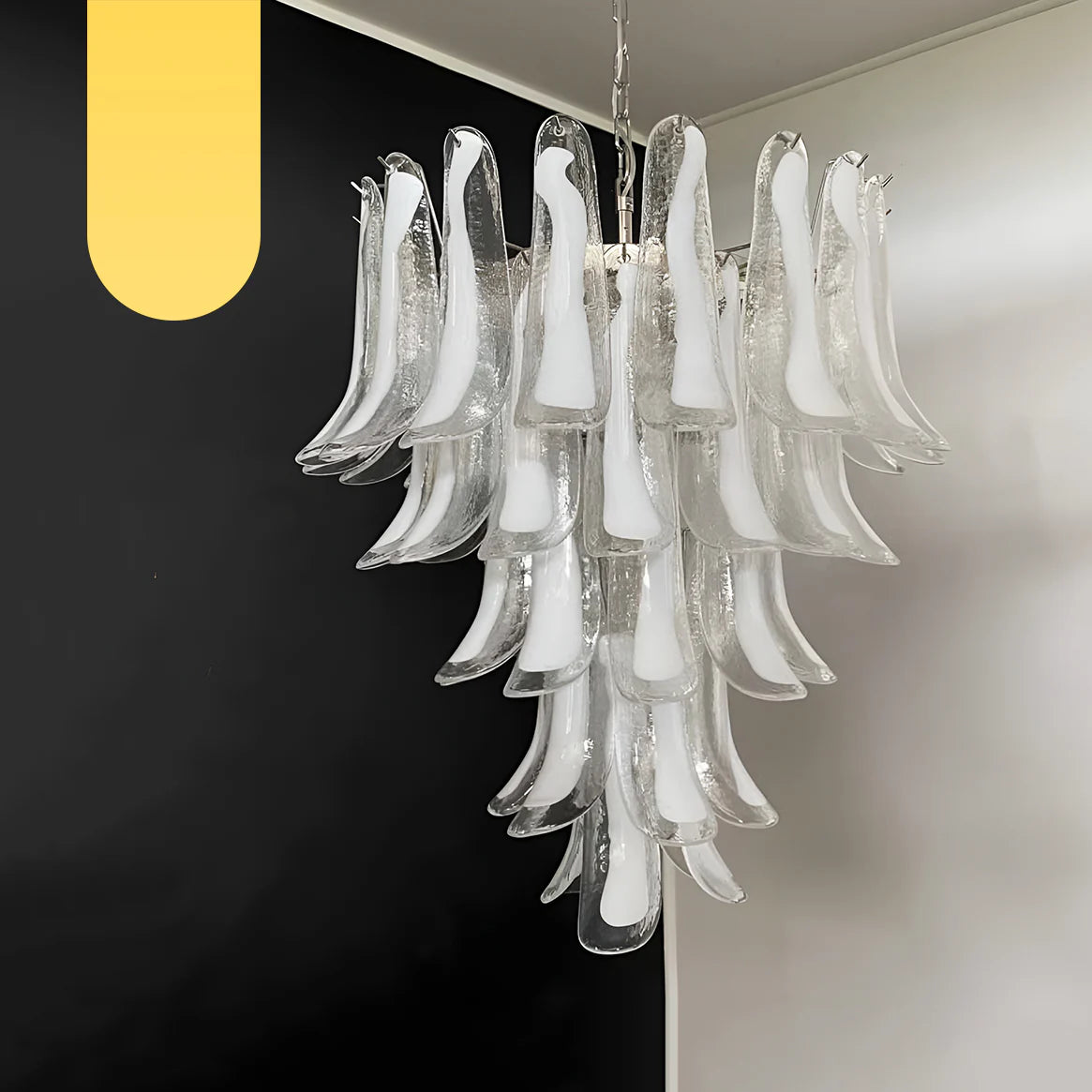 Vintage Transparent Murano Petals Chandelier - Nuvé