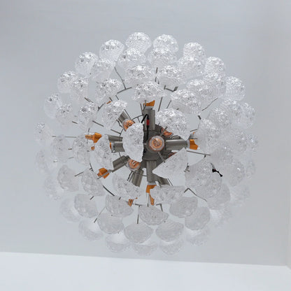 Vintage Transparent Murano Glass Petals Drop Chandelier