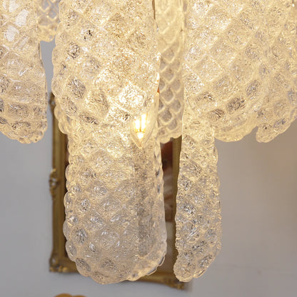 Vintage Transparent Murano Glass Petals Drop Chandelier - Nuvé