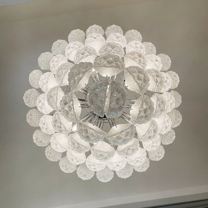 Vintage Transparent Murano Glass Petals Drop Chandelier - Nuvé