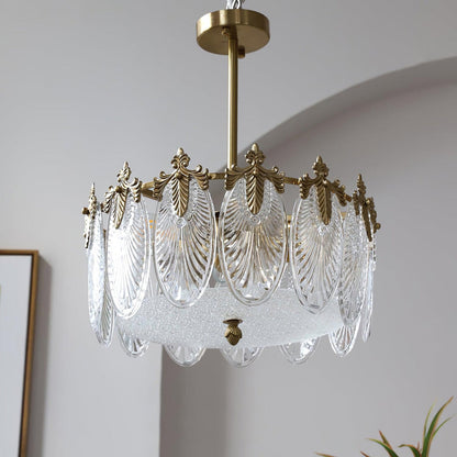 Vintage Glass Leaf Round Chandelier - Nuvé