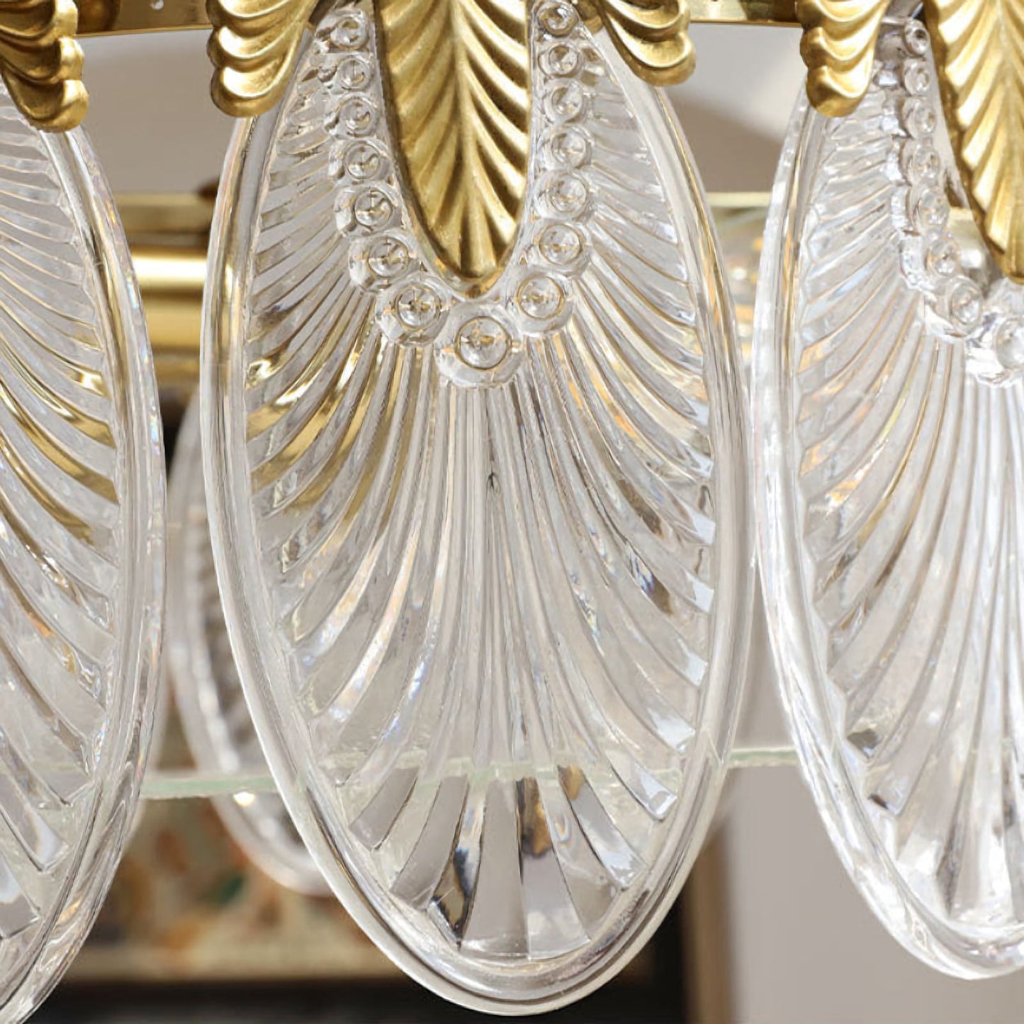 Vintage Glass Leaf Round Chandelier - Nuvé