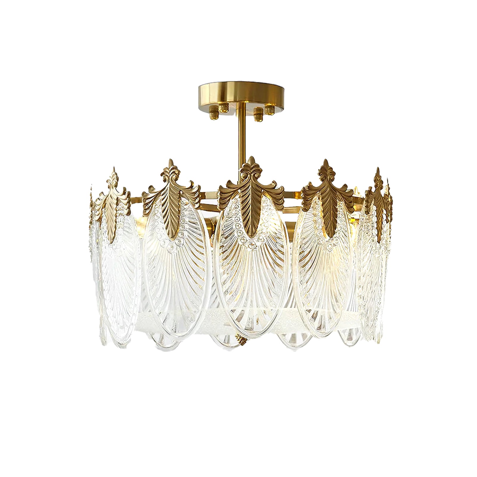 Vintage Glass Leaf Round Chandelier - Nuvé