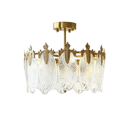 Vintage Glass Leaf Round Chandelier - Nuvé