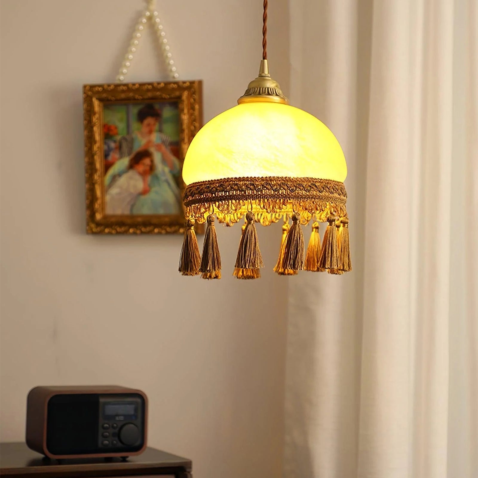 Vintage Tassel Brass Pendant Light - Nuvé
