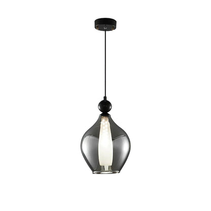 Korewolamp Vista glass pendant light with clear glass shade hanging from a metal fixture.