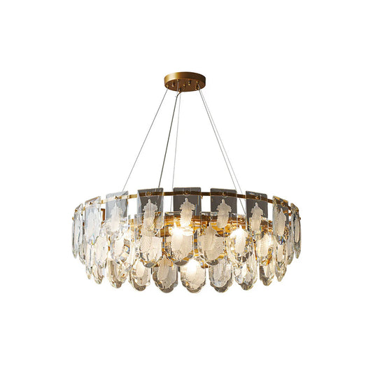 Vivi Grey Crystal Feather Chandelier - Nuvé