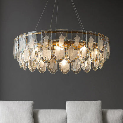 Vivi Grey Crystal Feather Chandelier - Nuvé