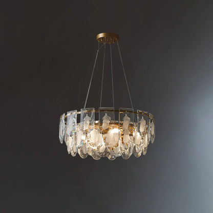Vivi Grey Crystal Feather Chandelier - Nuvé