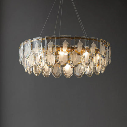 Vivi Grey Crystal Feather Chandelier - Nuvé