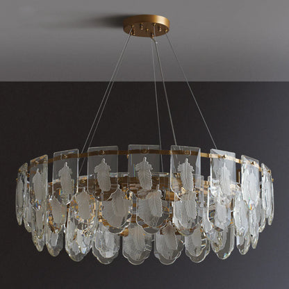 Vivi Grey Crystal Feather Chandelier - Nuvé