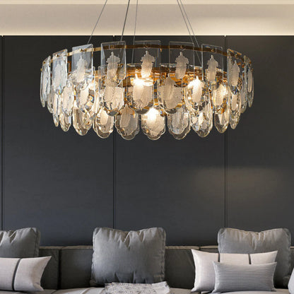 Vivi Grey Crystal Feather Chandelier - Nuvé