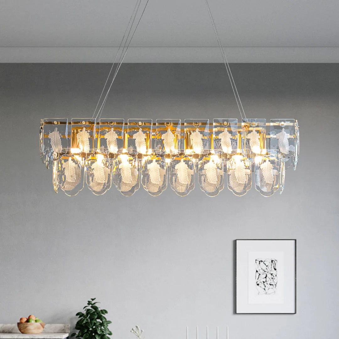Vivi Grey Crystal Feather Chandelier - Nuvé