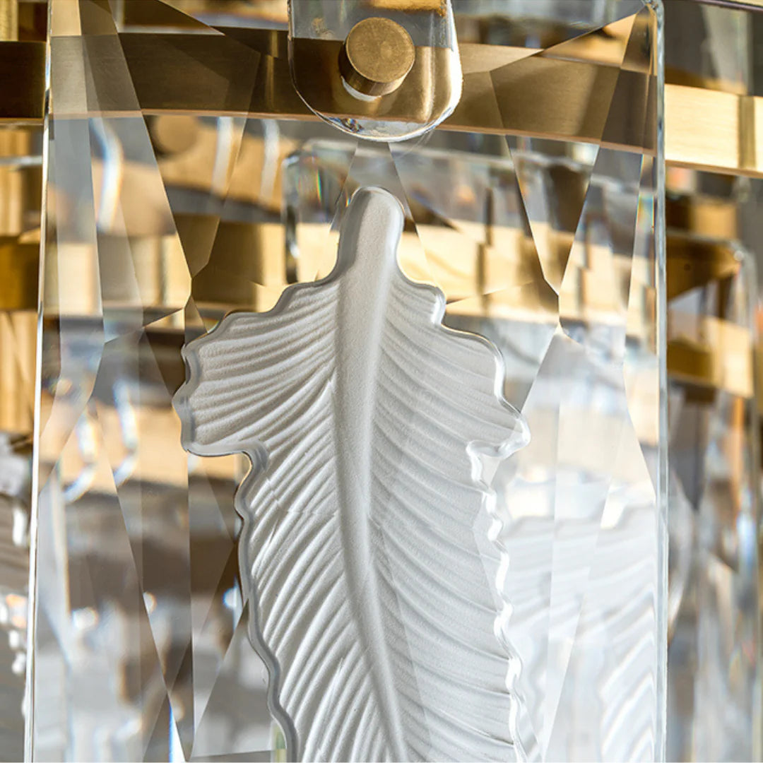 Vivi Grey Crystal Feather Chandelier - Nuvé