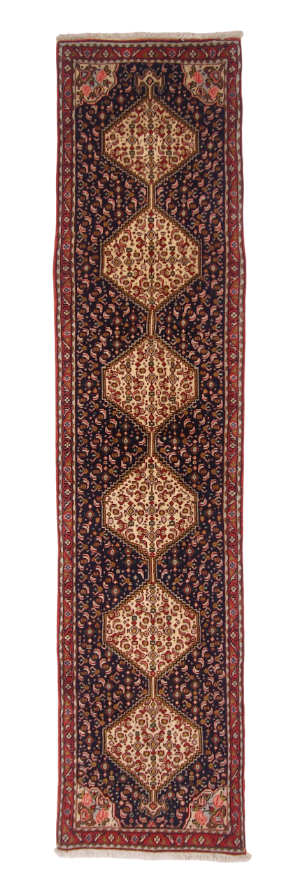 Persian Bijar (1'09"x7'08") indigo/red - Nuvé