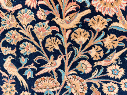 Semi-Antique Persian Qom-Tree of life (8'00" x 11'04") navy/lt.blue - Nuvé